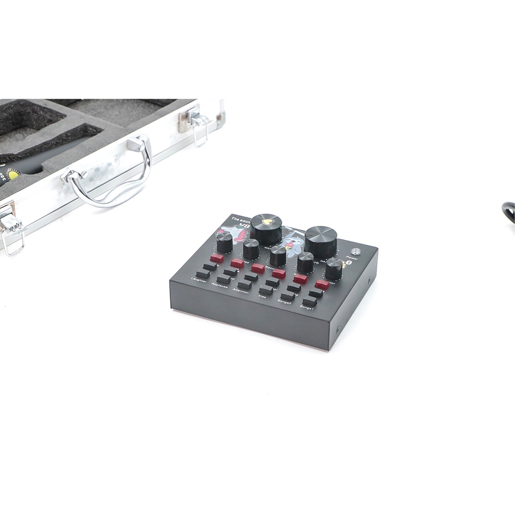 Moralian V8 External Live Sound Card Microphone Set Mini Sound Mix