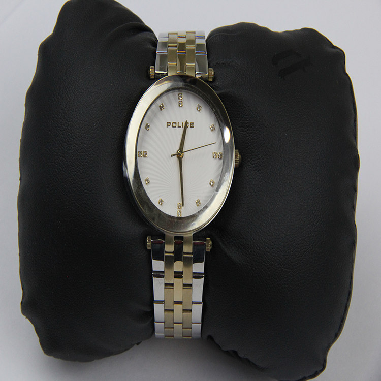 police timepieces 15569m silver and Rose Gold  strap and white dial all stainless steel