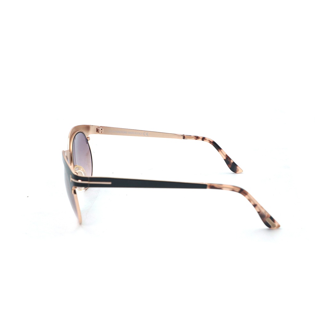 Tom Ford Oval Sunglasses TF438 Angela 01F Black/Gold/Havana FT0438