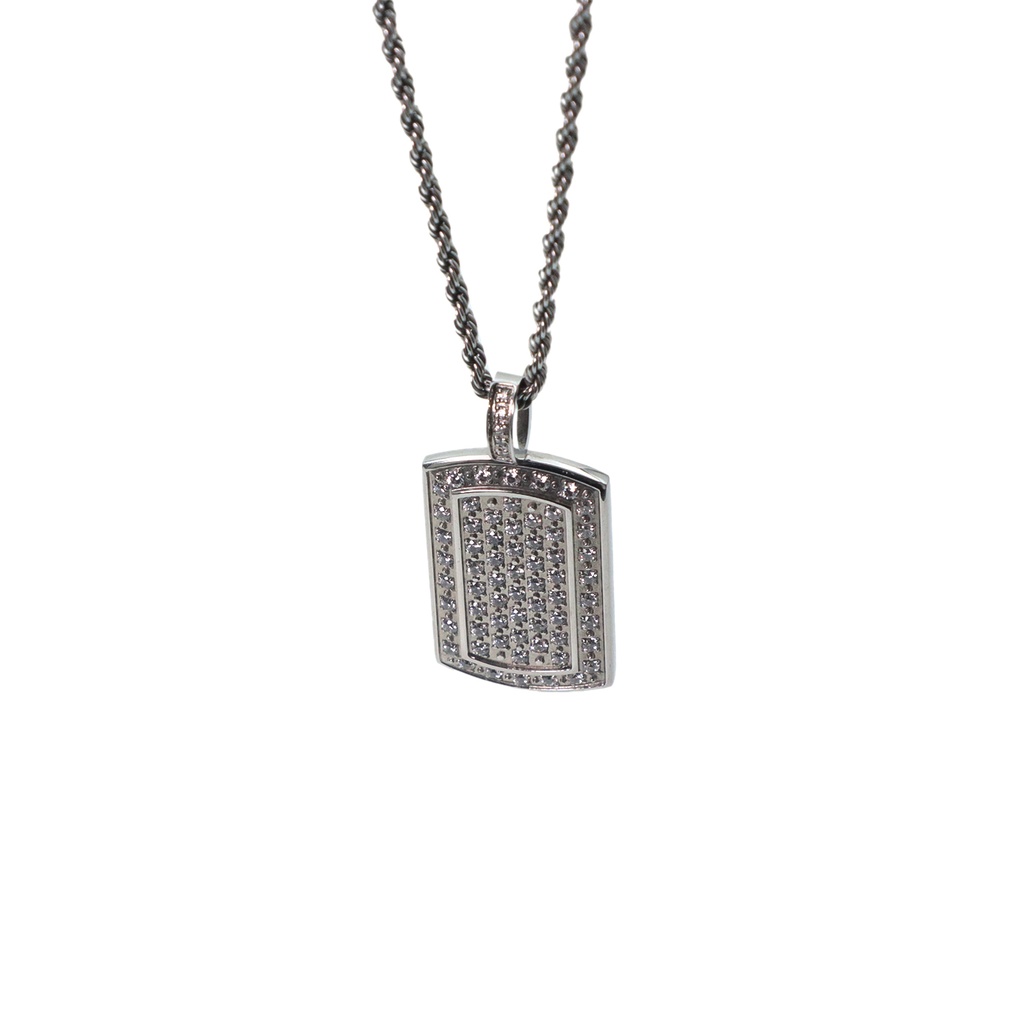 Kay Silver Square Shape Simple Pendant  Necklace Charm