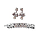 Silver Diamond Necklace Accessories Set