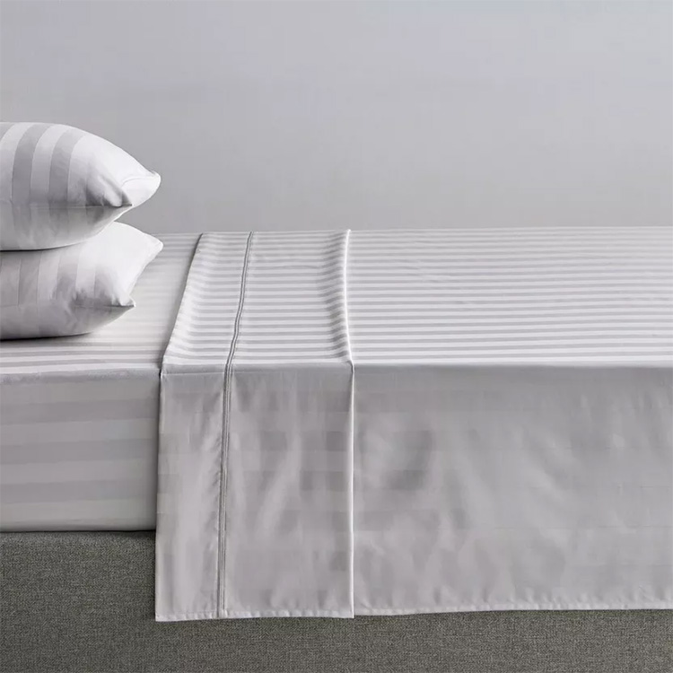 525 Thread count Supreme Luxury Satin Stripe Fitted Sheet Pima Cotton 120 x 200 x 33 cm