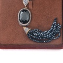 Fashion Gem and Crystals Tassel Necklace NATURAL GEMSTONES TRIMMED WITH HAND SET CRYSTALS
