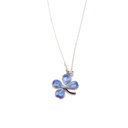 Fashion Pendant Necklace Crystal Color Setting Four Leaf Imitation Rhodium