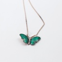 Butterfly Charm Necklace, Elegant Green Butterfly Necklace