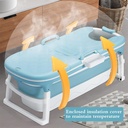 Dripex Portable Bathtub Adult, Folding Bathtub 138X62X52cm Large Thicken Free Standing Soaking