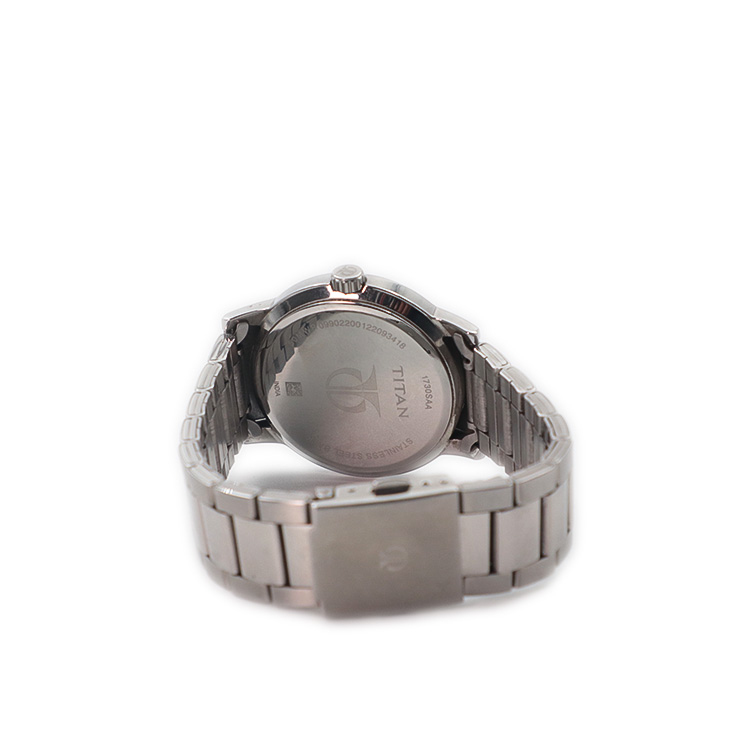 Titan Men's Urban Refinement: Sleek Blue Dial with Silver Stainless Steel Strap Watch
