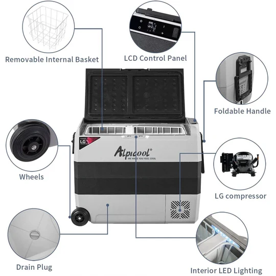 Alpicool LGT60 Flexible Dual Zone Portable Car Fridge