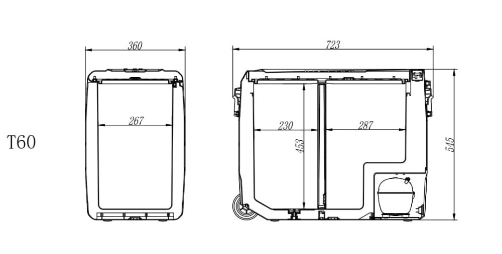 Alpicool LGT60 Flexible Dual Zone Portable Car Fridge