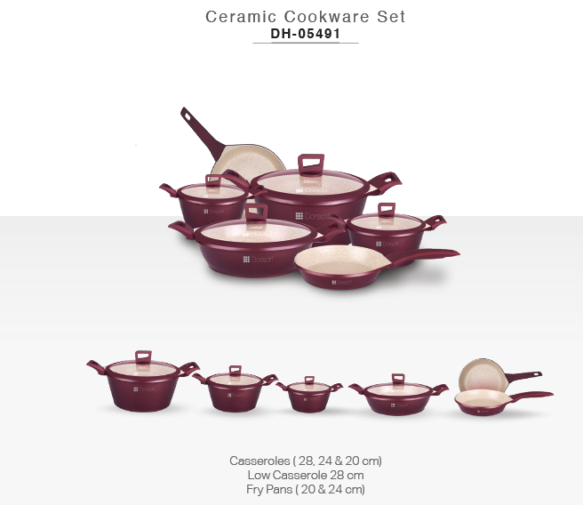 Dorsch Ceramic Premium Cookware Set – 10 pcs