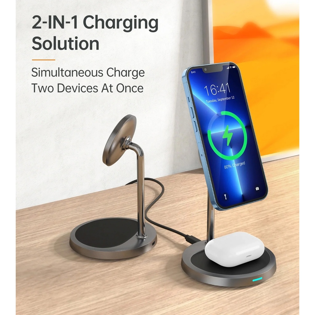 Choetech 2-in-1 Magnetic Wireless Charging Stand T575-f
