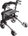 HealthSmart Walker Rollator with Seat and Backrest, Adjustable Handle