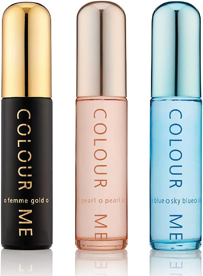 Colour ME Sky Blue/Gold Femme/Pearl - Triple Pack, Fragrance for Women, 3 x 50ml Eau de Perfume