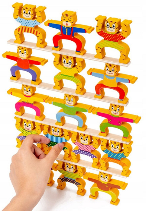 Double Side Cartoon Tiger Jenga – Balancing Game
