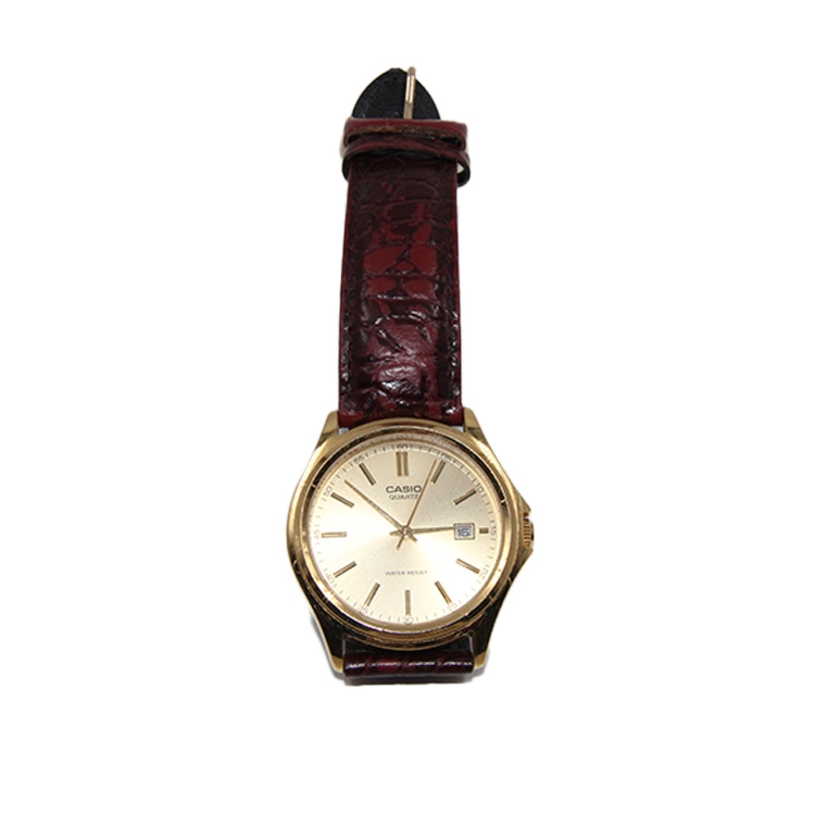 Casio Quartz MTP1183, With a Beautiful dark reddish-brown colored Strip,