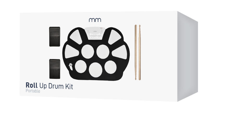 Electronic Drum Set Foldable 9 Pads Drum Pad with 2 Pedals for Kids Toys