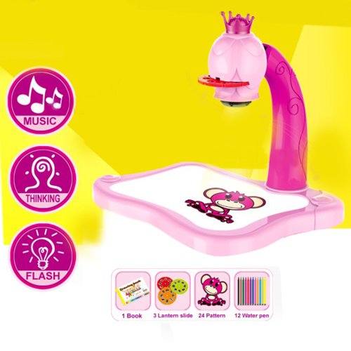 IndusBay Drawing and Learning 3 in 1 Projector Painting Toy for Kids with 7 Picture Discs