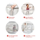 Skip Hop Expandable Baby Gate, Play view Enclosure, Silver Lining Cloud