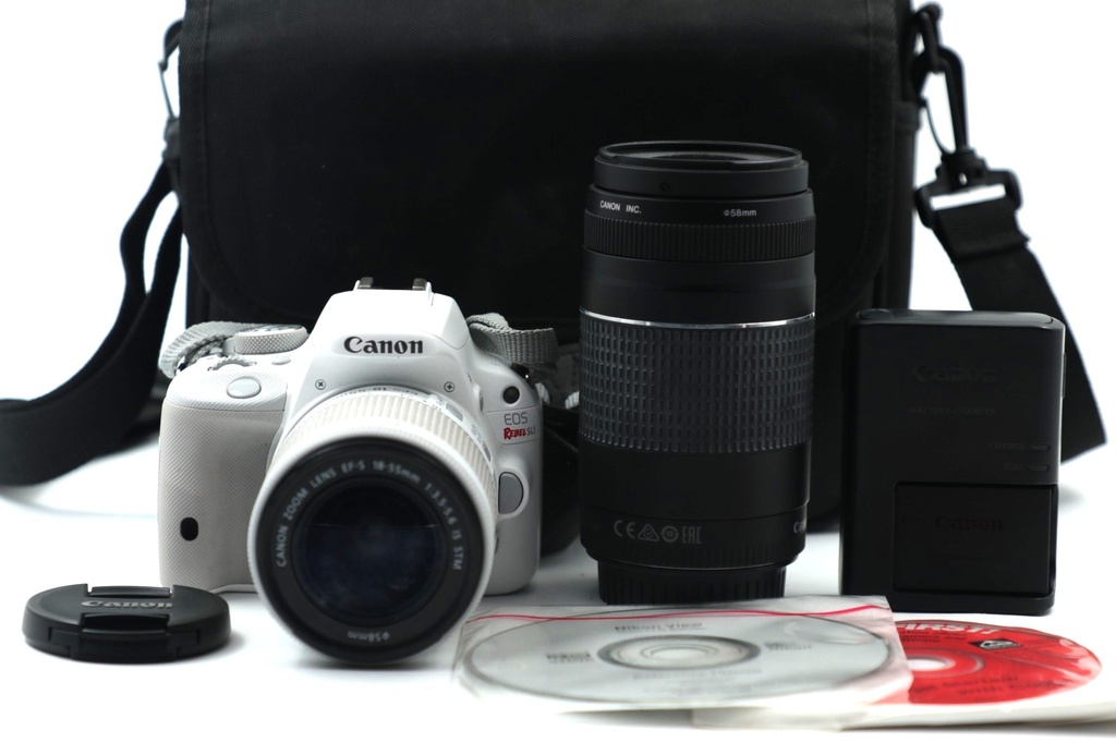 Canon EOS Rebel SL1 Digital SLR with EF-S 18-55mm is STM Lens (White) + With Lens