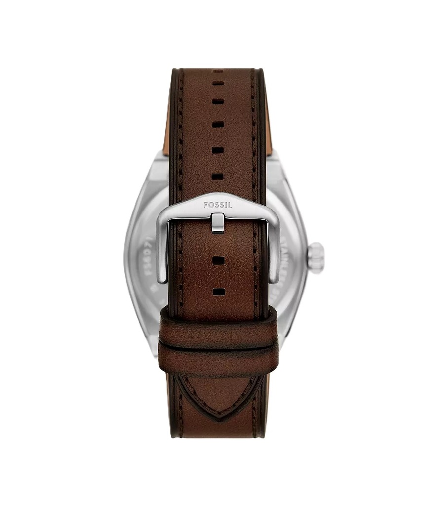 Fossil Everett Gents Three-Hand Date Brown Leather Watch