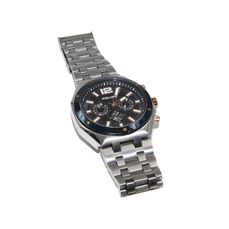 Police 15995J, Dual ,Time Stainless Steel