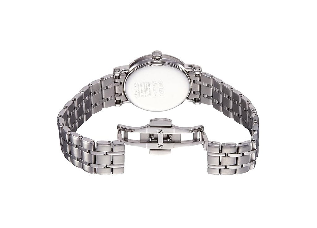 Seiko Stainless Steel Premier Analog White Dial Women Watch ** Battery Drained **