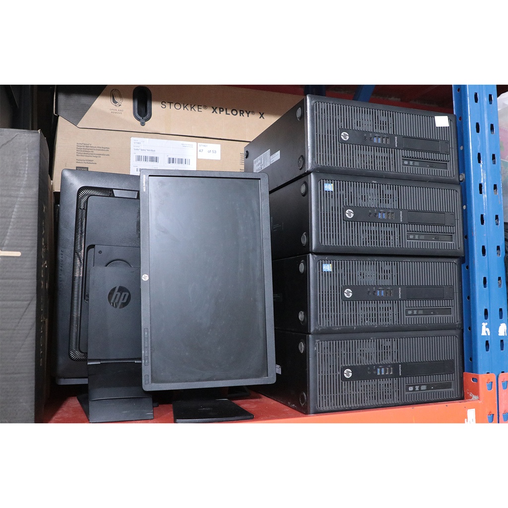 Set On 10 HP EliteDesk 800 G1 Windows 10 Pro I7. 4th Gen  8 GB Ram 500 hD + 10 Screen + keyboards Mouses & Cables