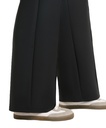 Neoprene-effect straight-leg trousers ** Color :  Black  Size : L **