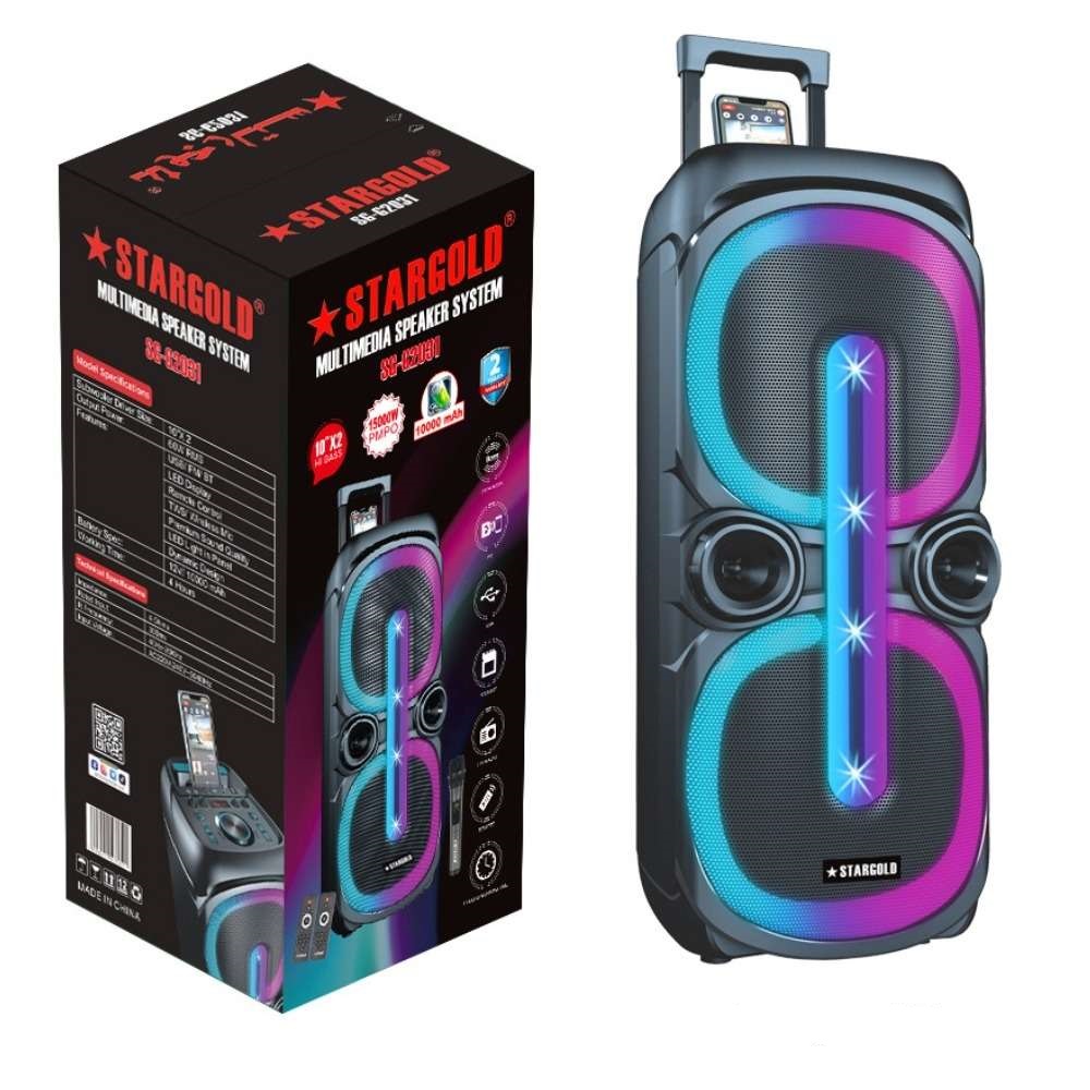 Stargold Multimedia Speaker 60W Remote Control Via BT, USB, SD/MMC, SG-G2031 BLACK