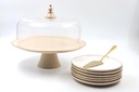 Otantik Rosette 8-Piece Porcelain Cake Serving Set