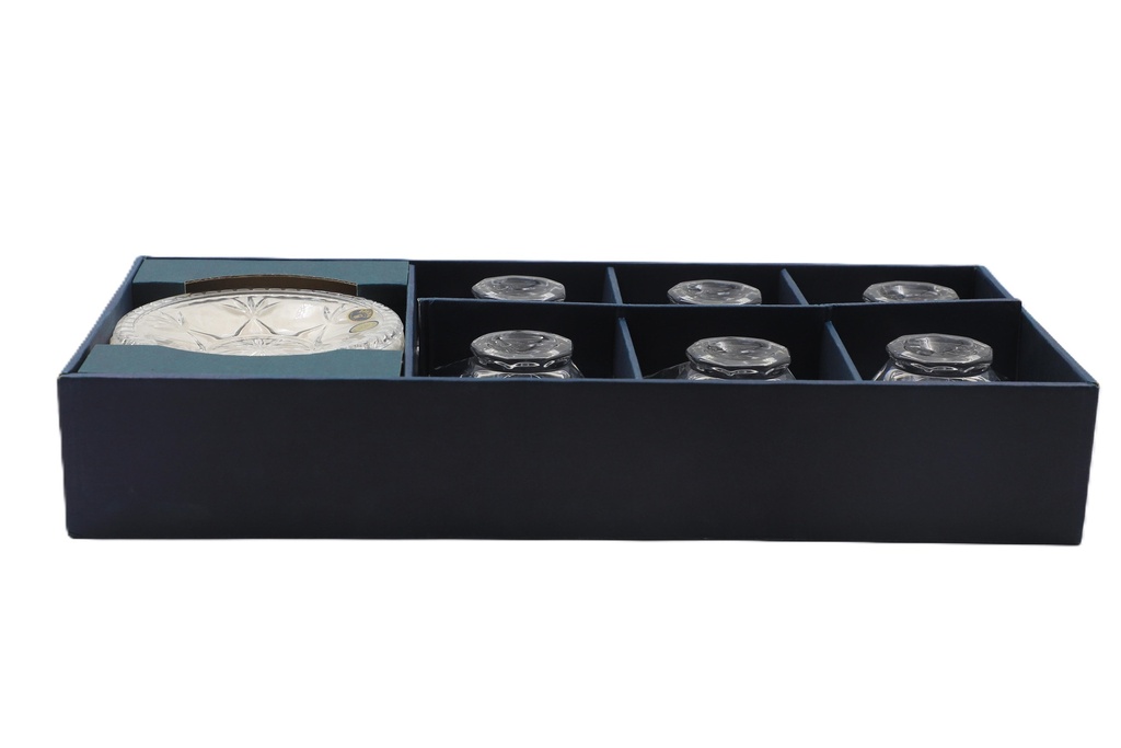 Bohemia crystal coffee cup set with saucer, 12 pieces - clear