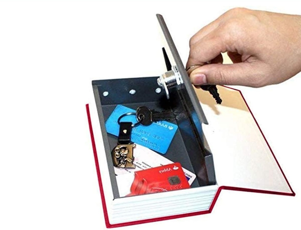 Hnso Metal safe box Lock Box with 2 Key Diversion Book Safe Dictionary Box