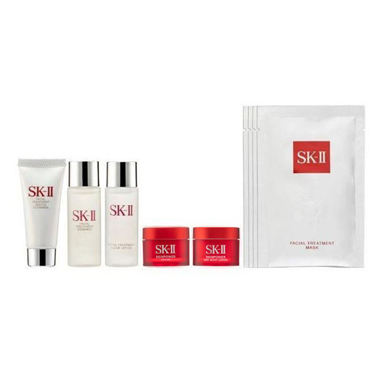 SK-II Beauty Travel Kit, Facial Treatment Gentle Cleanser + Facial Treatment Clear Lotion & Essence + Air Milky Lotion and Radical New Age