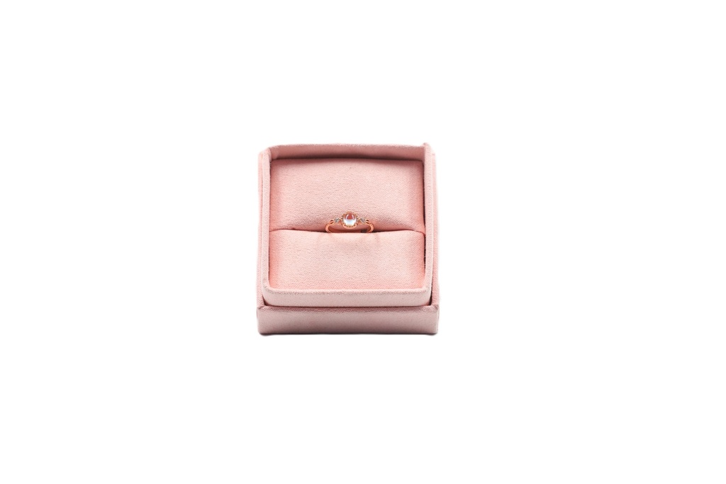 Blush & Bar  Round Fire Opal Ring