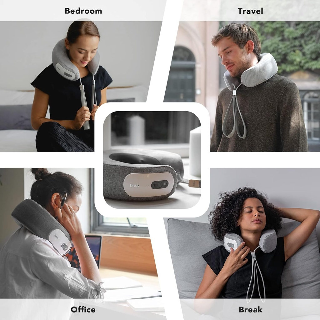 Breo iNeck3 Pro Electric Neck Massager, Shiatsu Massage Pillow with Heat, Deep Tissue
