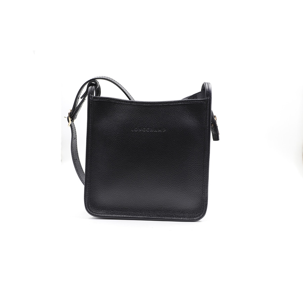 LongChamp Le Foulonné Crossbody Bag Black Leather