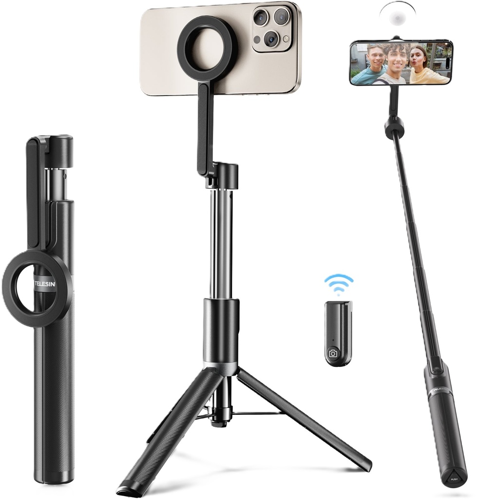 Telesin 1.3m Magnetic Remote Control Selfie Stick for Phones