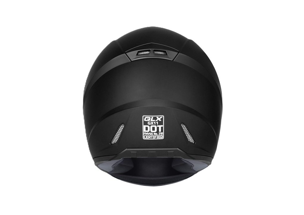 GLX GX11 Compact Motorcycle Helmet - Matte Black, Medium