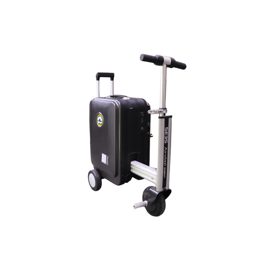 AirWheel Robot SE3S Black ultimate Airwheel Suitcase, Featuring An Automatic Footrest