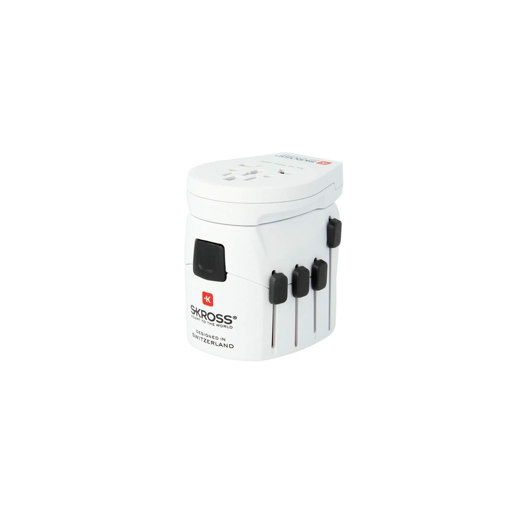 Skross Pro-World & USB Travel Adaptor, White