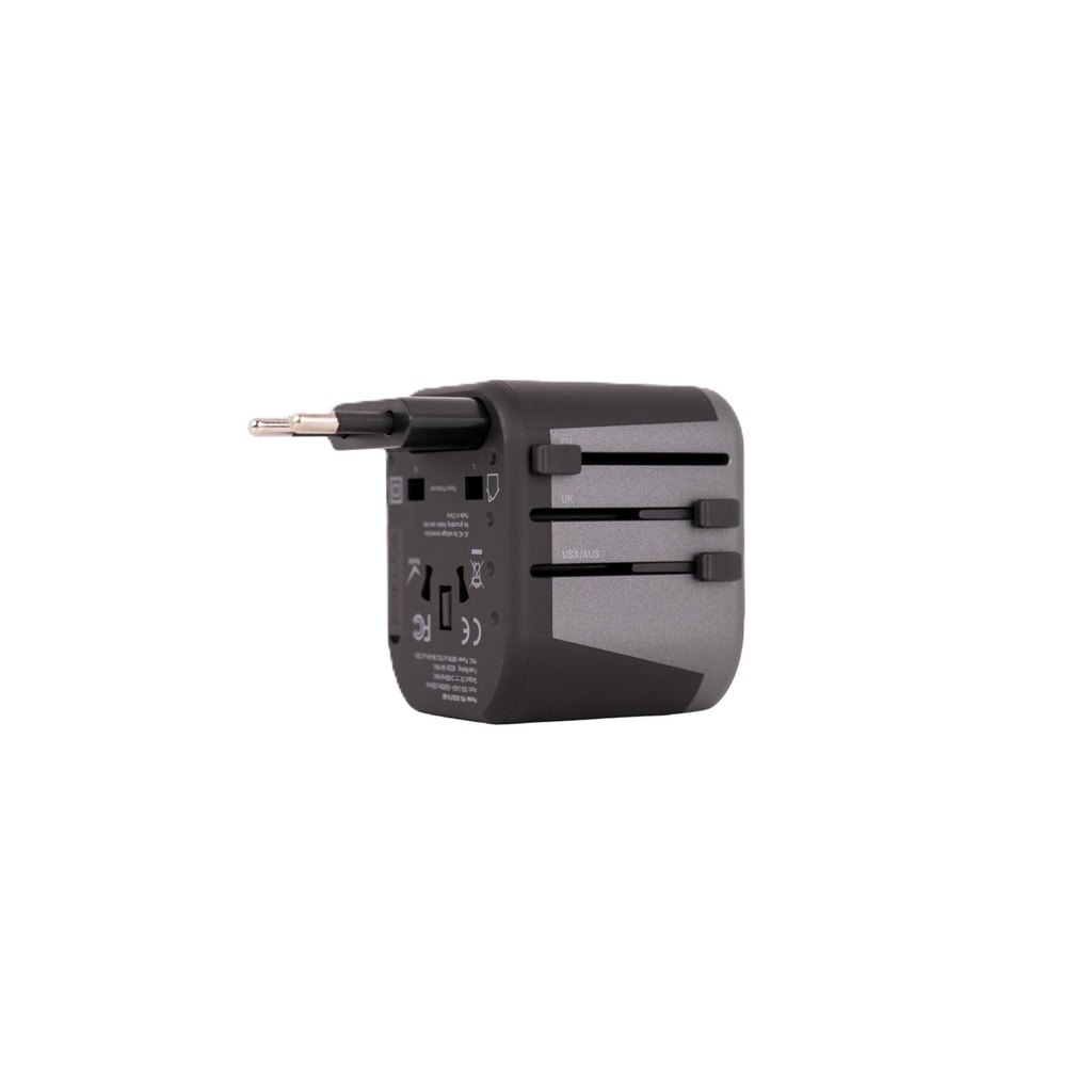 Porodo Dual USB Port Universal Travel Adapter 2.4A - Black | PD-303UTV-BK
