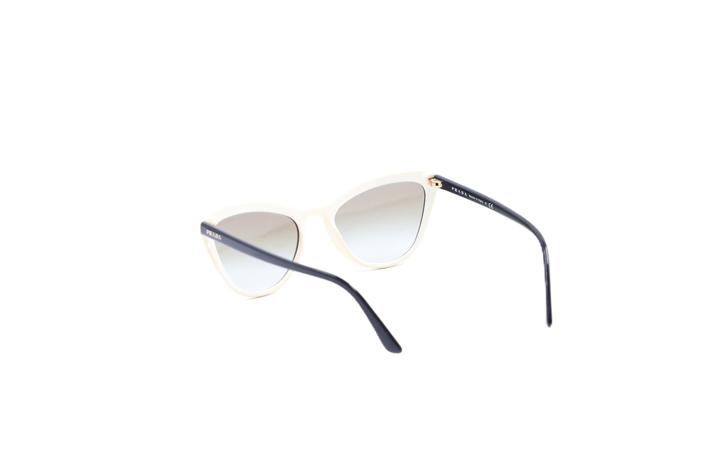 Prada Catwalk PR 01VS 7S30A7 Ivory Plastic Cat-Eye Sunglasses Grey