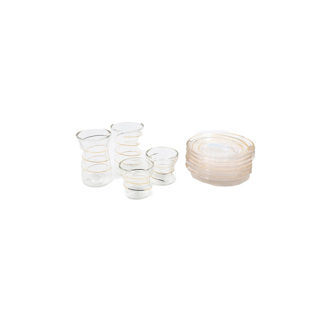 Glass Cawa Cup And Tea 18 Pcs Set
