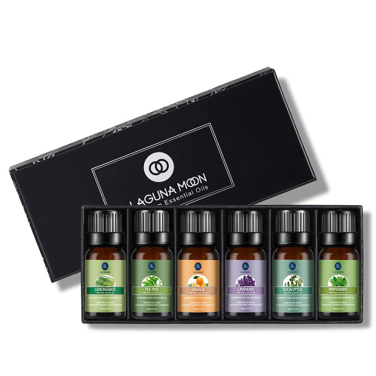 LagunaMoon Premium Essential Oils, Lemongrass, Peppermint, Eucalyptus, Tea Tree, Orange, Lavender