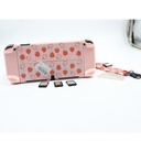 Nintendo Switch Pink Girly + Cover + 3 Games