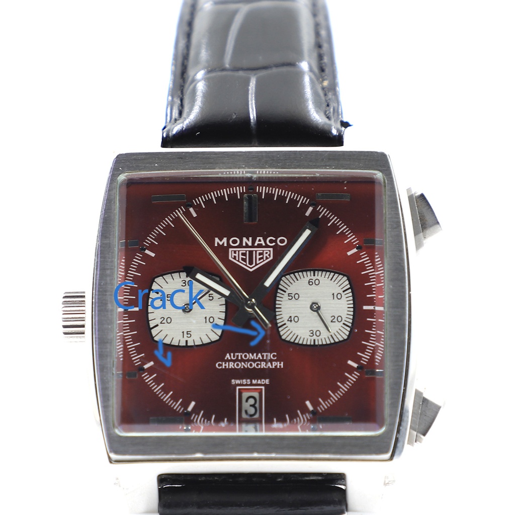 Monaco Heuer Automatic Chronograph Limited Edition  1969-1979** One of 169 Special Edition Sapphire crystal ** Has Cracks in the middle Not Sure If Authentic **
