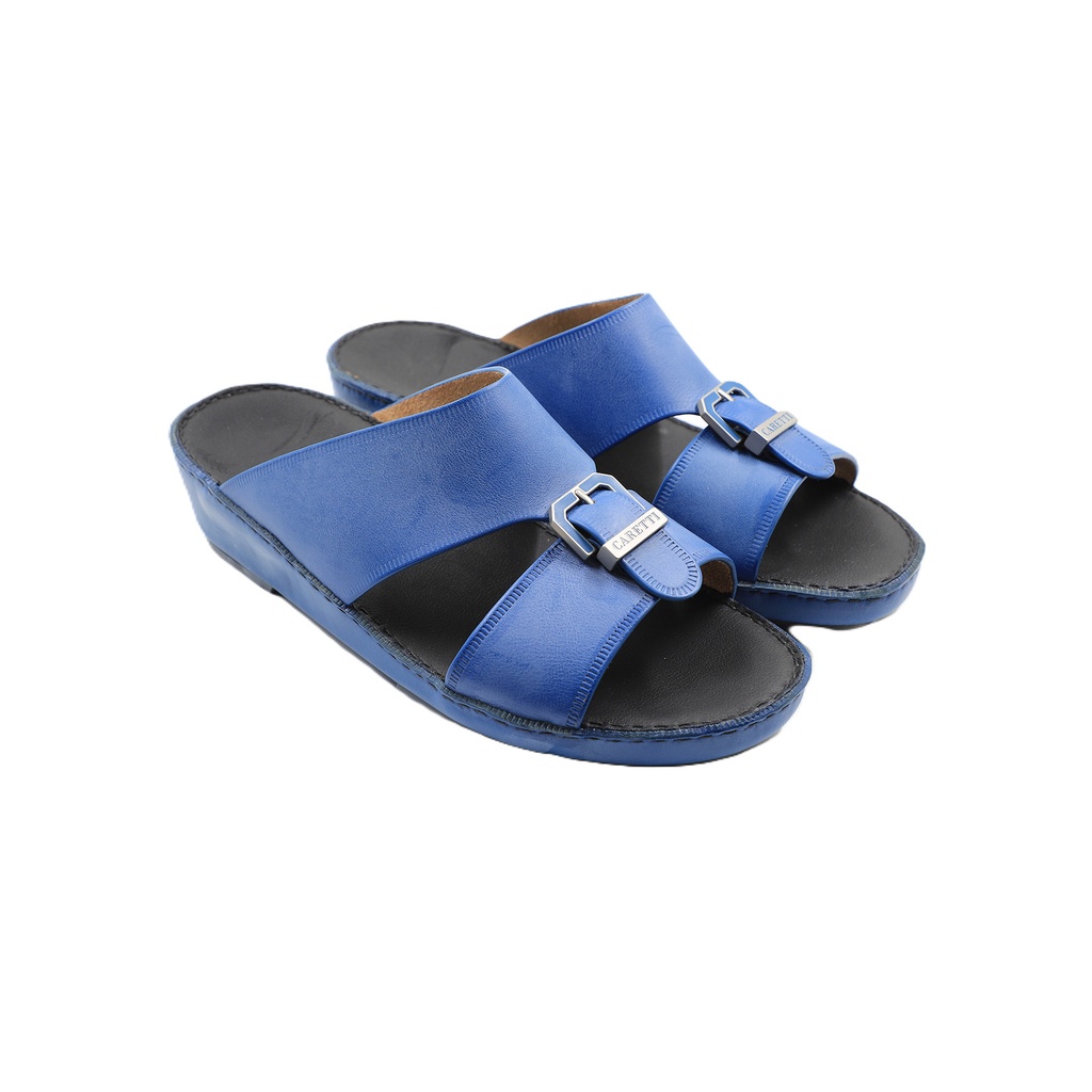 Caretti  Florida Blacky  1493 Wax Nc  Square Buckle  Sandals  Blue Color    Size - 07