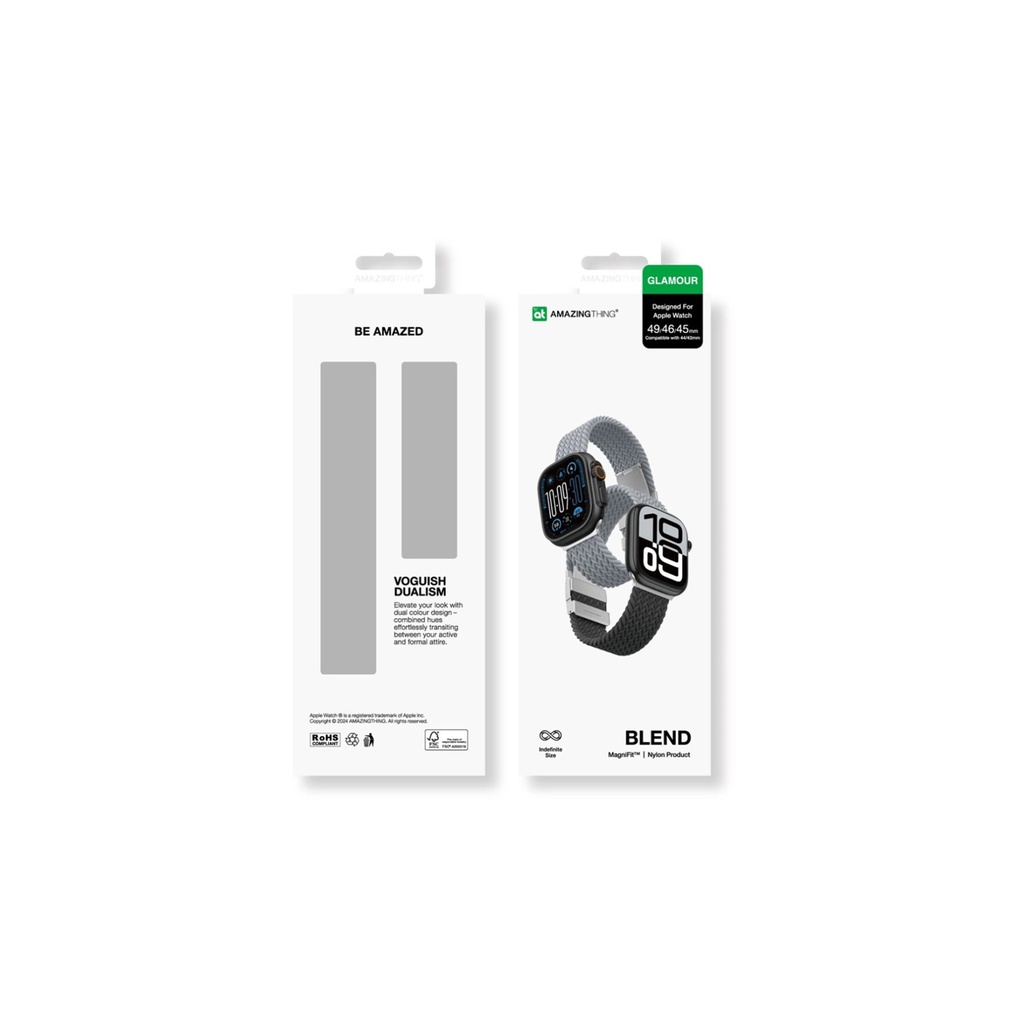 Apple Watch 45/46/49mm Amazing Thing Blend Band strap set of 2 - gray-black/gray