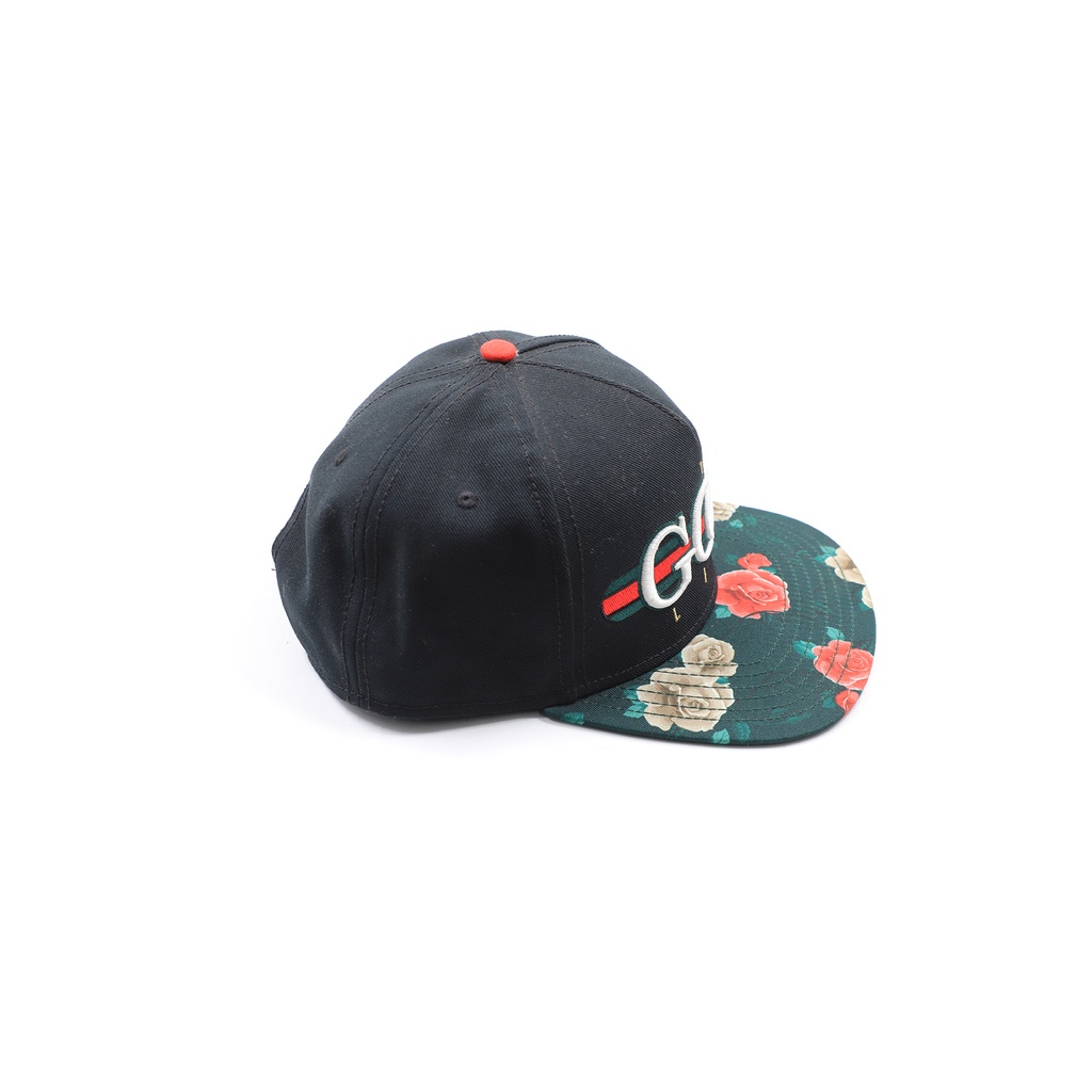 Cayler & Sons The Good Life Red Green Stripe Hat SnapBack Floral Roses Black Cap