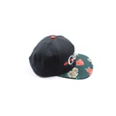 Cayler & Sons The Good Life Red Green Stripe Hat SnapBack Floral Roses Black Cap